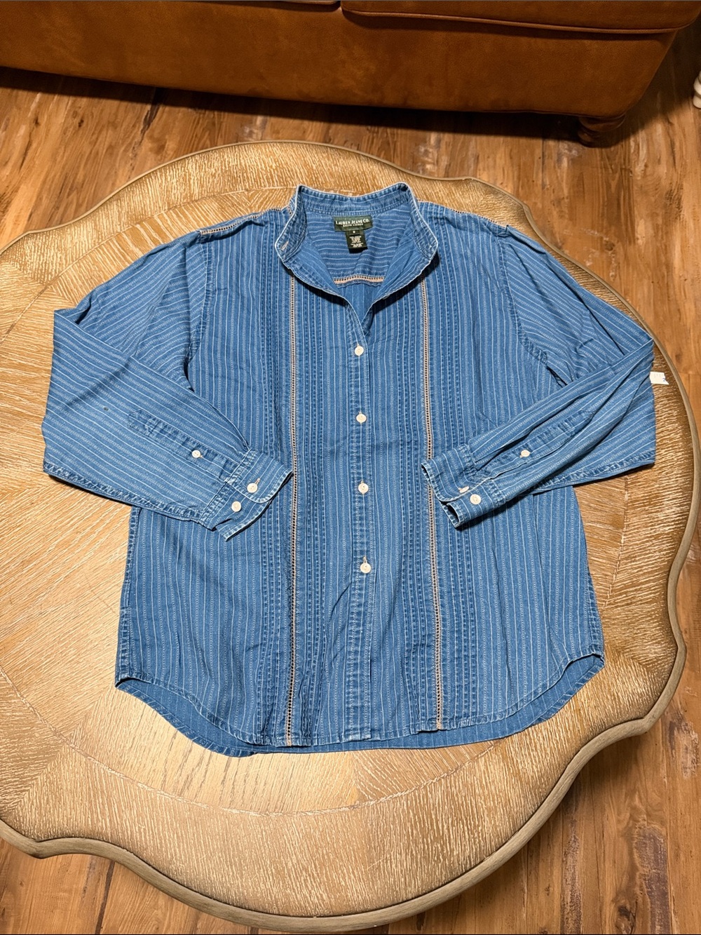 Women’s Ralph Lauren Jean Co. mandarin collar blouse